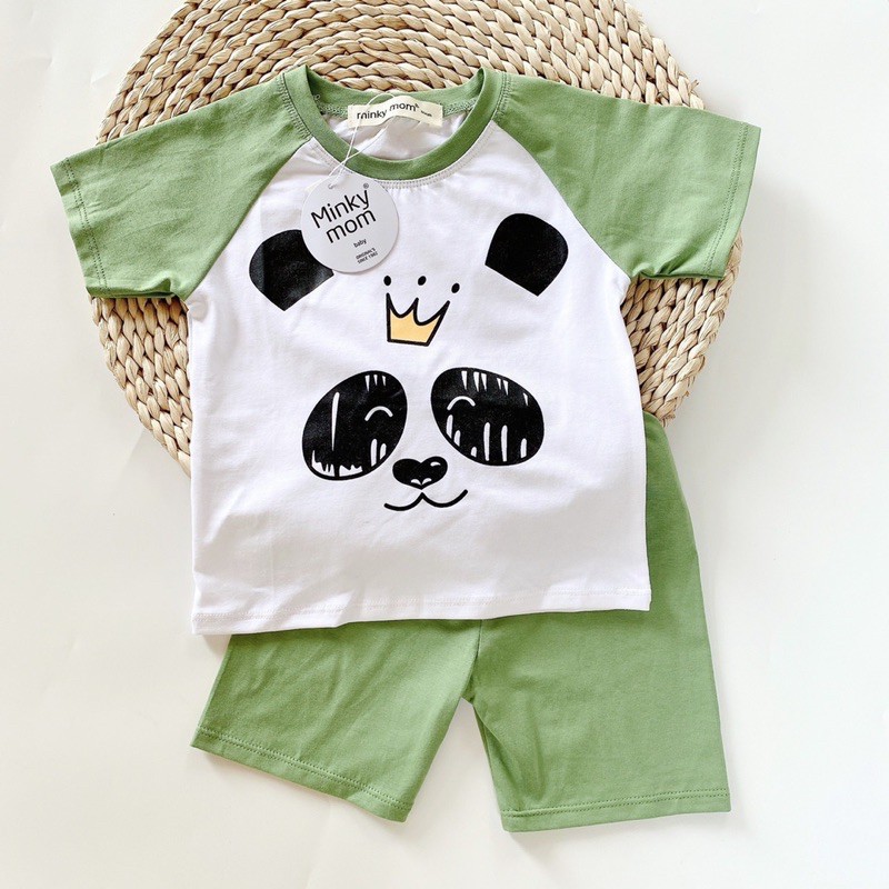 BỘ TAY NGẮN MINKYMOM THUN LẠNH TAY ÁO RAGLAN ICON THÚ