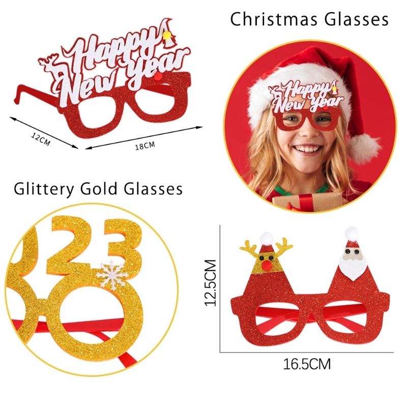 1 Khung Kính Bằng Giấy Hình Ông Già Noel / Cây Thông Vui Nhộn Trang Trí Giáng Sinh / Năm Mới / Quà Tặng Cho Bé