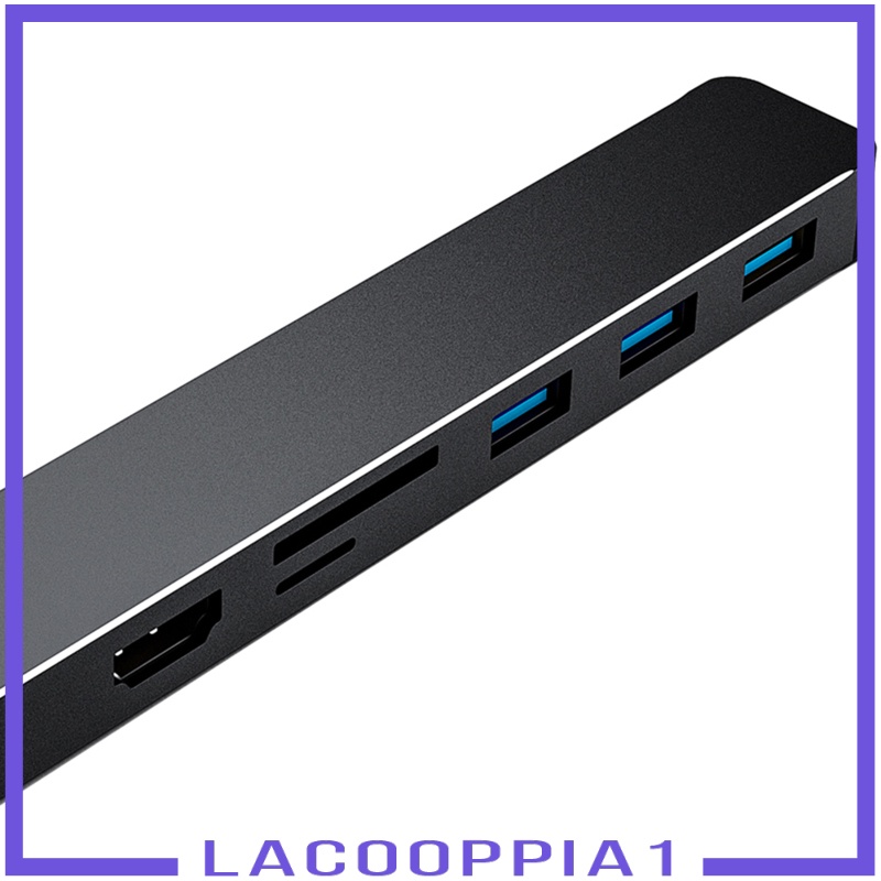 [LACOOPPIA1] Aluminum 7 in 1 USB 3.0 C to HDMI 4K Hub Multiport Adapter Dongle