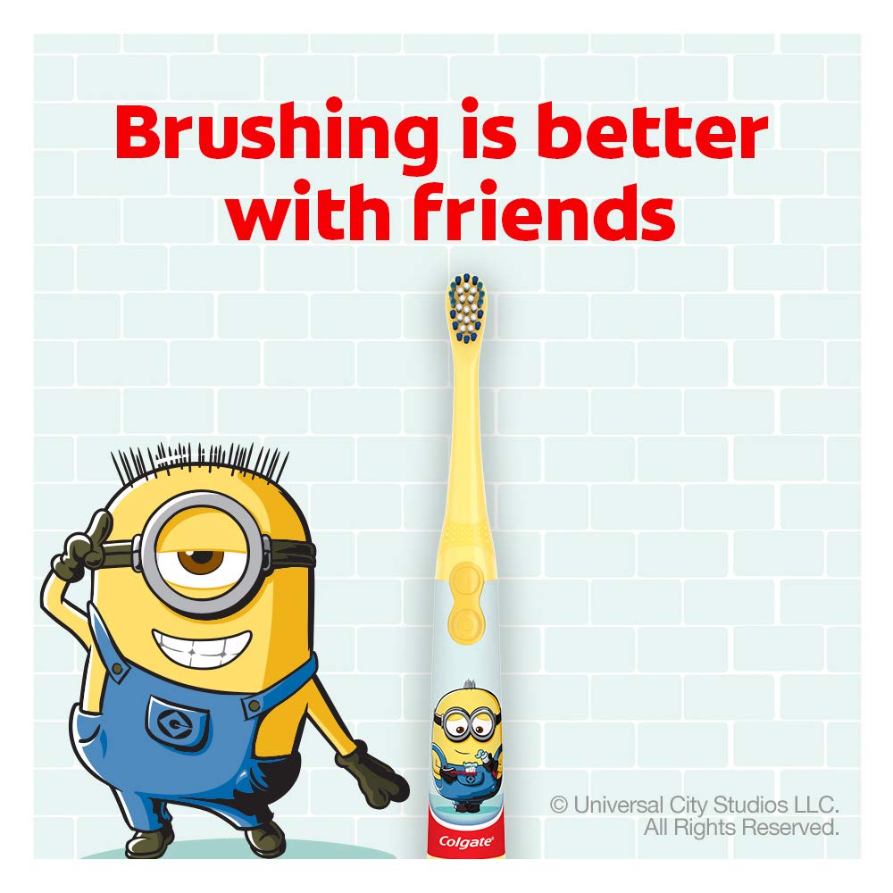 Bàn chải đánh răng pin điện Colgate Minion dành cho trẻ em Kids Battery Powered Toothbrush Minions Extra Soft Bristles