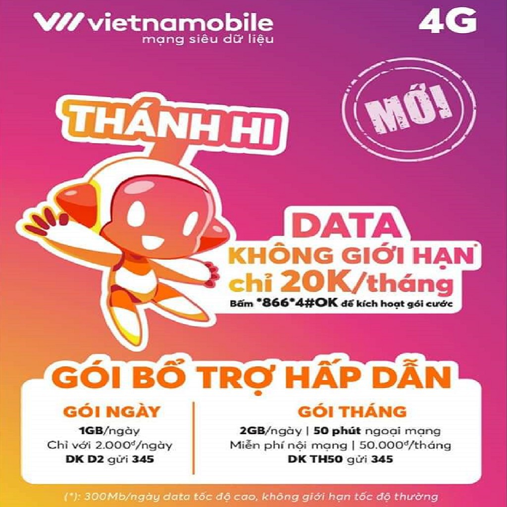 Sim số vietnamobile gói cước thánh hi data không giới hạn