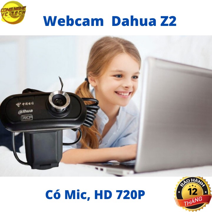 {CHÍNH HÃNG} Webcam Cao Cấp DAHUA Z2 - HD 720P Sắc Nét - Tích Hợp Mic Thu Âm- Bảo hành 12 tháng