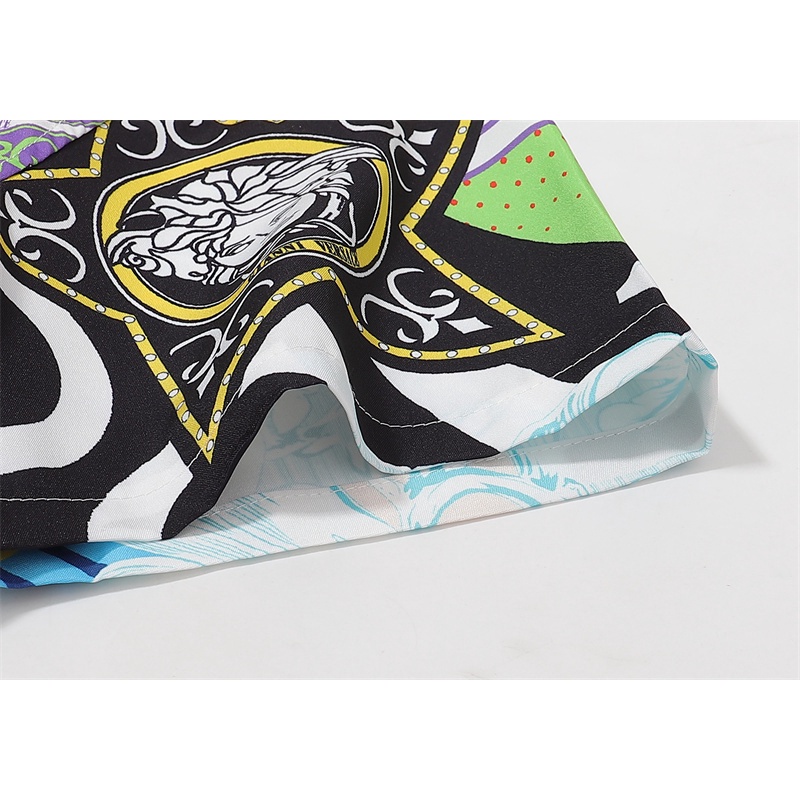 Áo Sơ Mi Versace Tay Ngắn Dáng Rộng In Chấm Bi Phối Màu Tương Phản Cá Tính