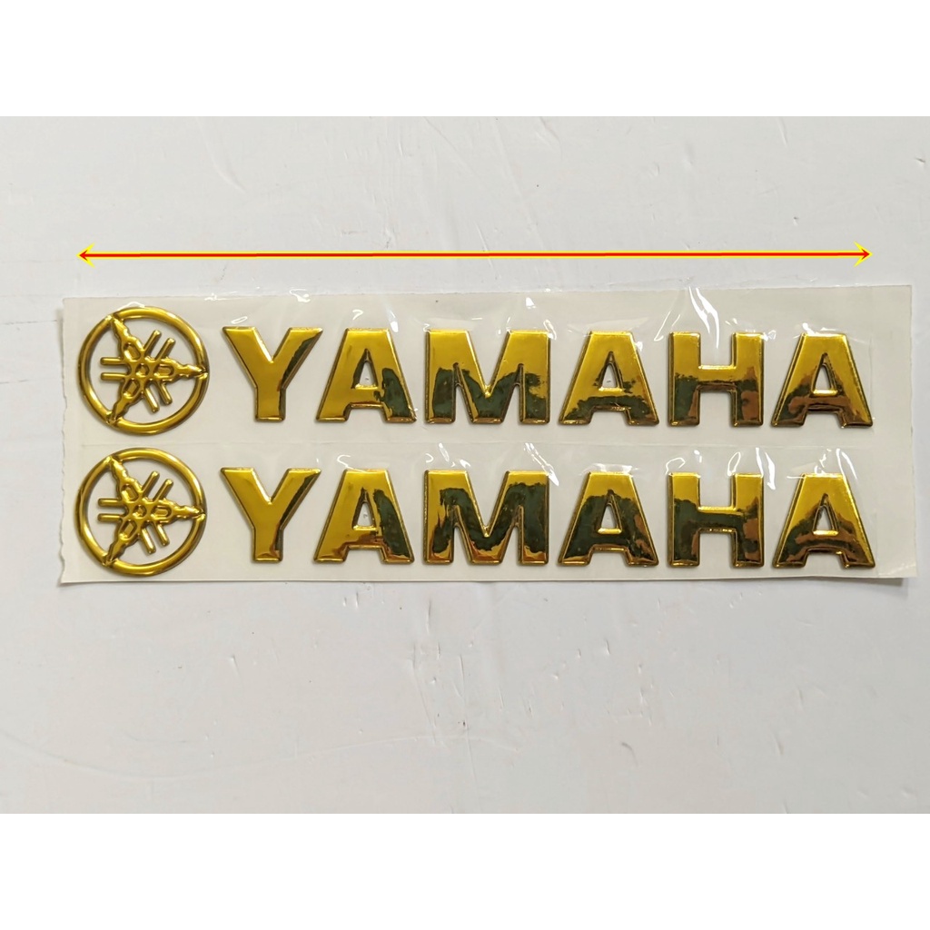 Tem chữ nổi logo Ya'ma'ha Hon'da ( dài 14cm giá 1 cặp - tem nhựa mỏng dẻo )