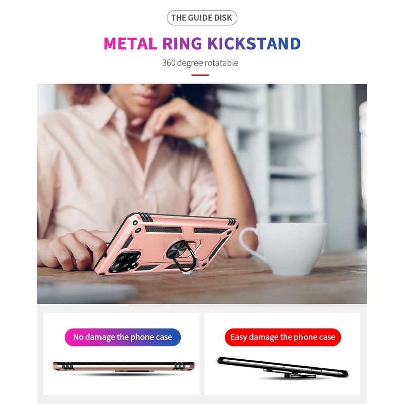 Ốp điện thoại silicon có giá đỡ vòng kim loại chống sốc cho Samsung Galaxy A11 A21s A31 A51 A71 M31 M51 M21