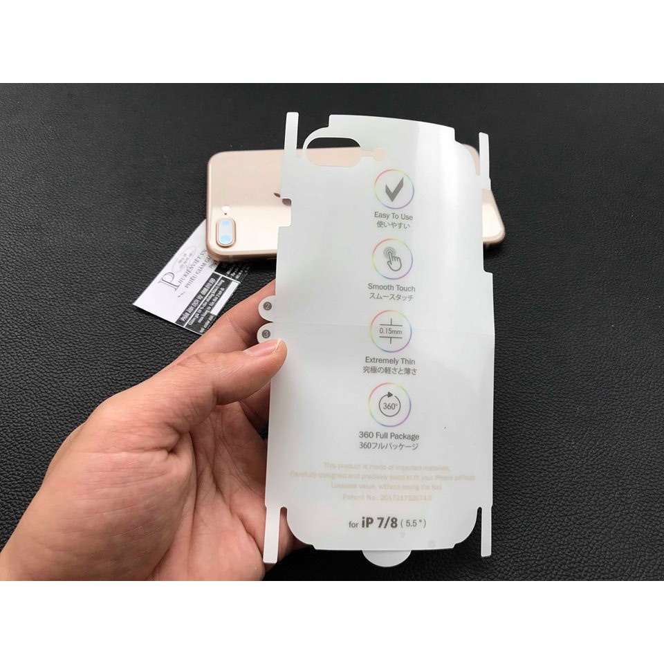 Dán iphone Miếng Dán PPF Chống Xước Lưng Máy Full viền tặng giấy lau 7plus/x/xs/xsmax/11/12/13/14/pro/promax