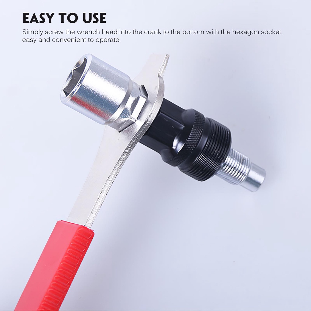 [Kitch]Bike Chain Wrench Inner Hexagon Carbon Steel with Cassette Removal Tool Auxiliary Flywheel Spanner Crank Puller