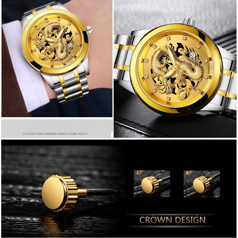 Đồng hồ thạch anh chất liệu thép không gỉ mạ vàng BOSCK | BigBuy360 - bigbuy360.vn