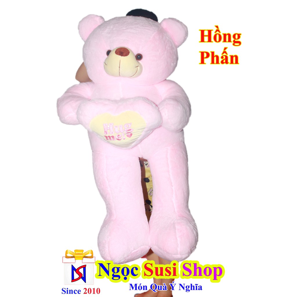 [GIÁ SẬP SÀN]Thú Nhồi Bông Gấu Bông Teddy Ôm Tim HUGME Size Lớn Khổ Vải 1m1 [ẢNH THẬT 100%]