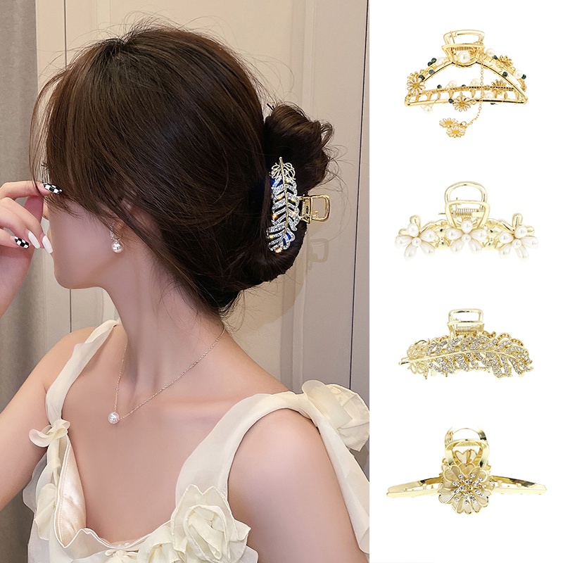 Kẹp Tóc Hình Hoa Đính Ngọc Trai Nhân Tạo Thời Trang