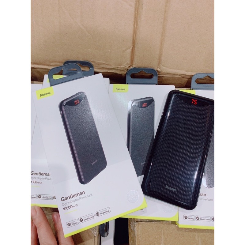 ✔XẢ KHO✔Pin sạc dự phòng cho IPhone hỗ trợ sạc nhanh siêu mỏng chính hãng Baseus Simbo Smart Power Bank 10000mAh đèn Led