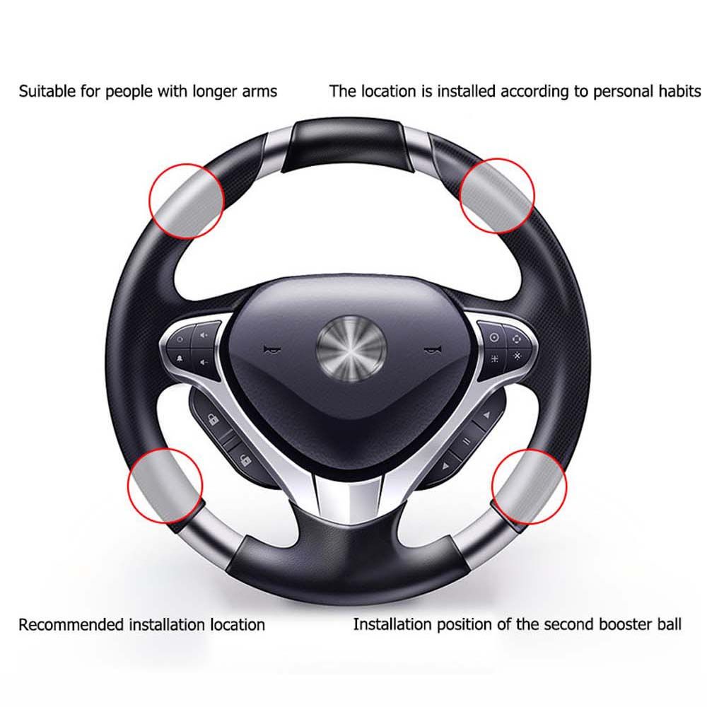 HUBERT Universal Spinner Knob Plastic Rotation Helper Steering Wheel Booster 360 Degree Rotation Durable Turning Metal Bearing Ball Shaped Power Handle