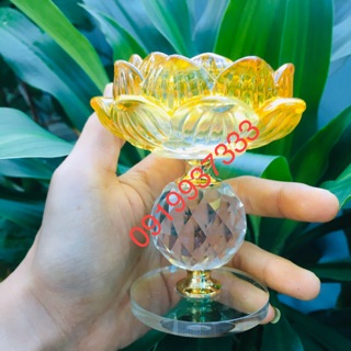Đế đốt đèn hoa sen pha lê ( cao 10 cm )