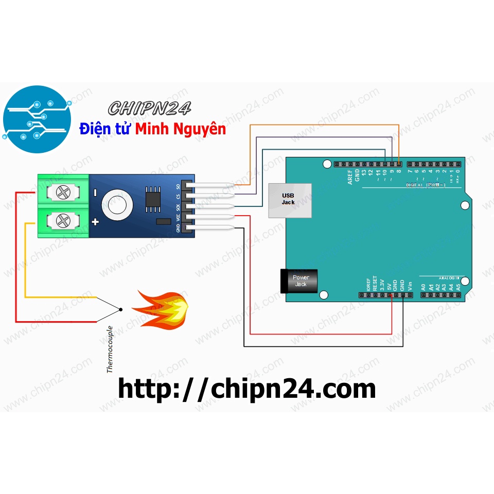 [1 CÁI] (H48) Mạch khuếch đại MAX6675 Thermocouple loại K