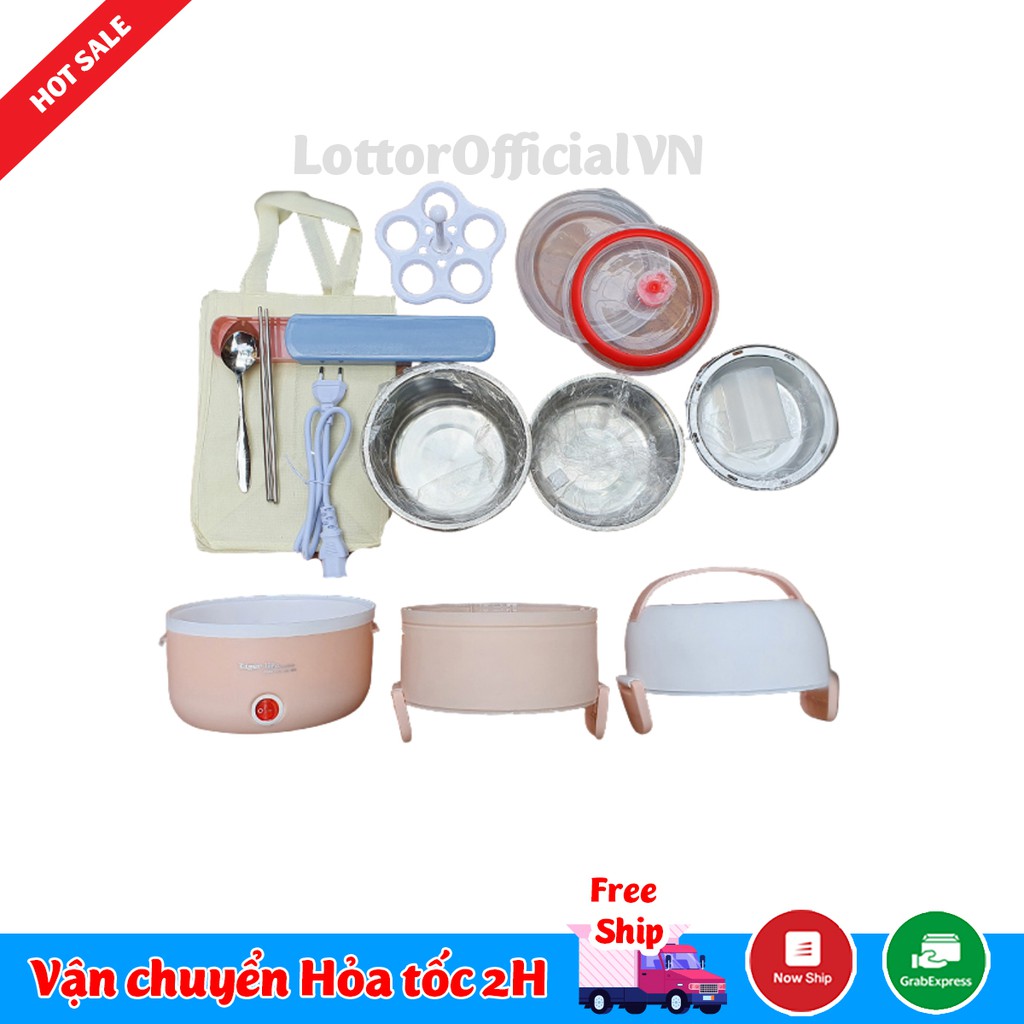 Hộp cơm cắm điện - Giữ nhiệt ,Nấu cơm, Đồ ăn, hâm cơm Tiger Life model 2022 Tặng Túi Xách, Bộ Đũa Thìa