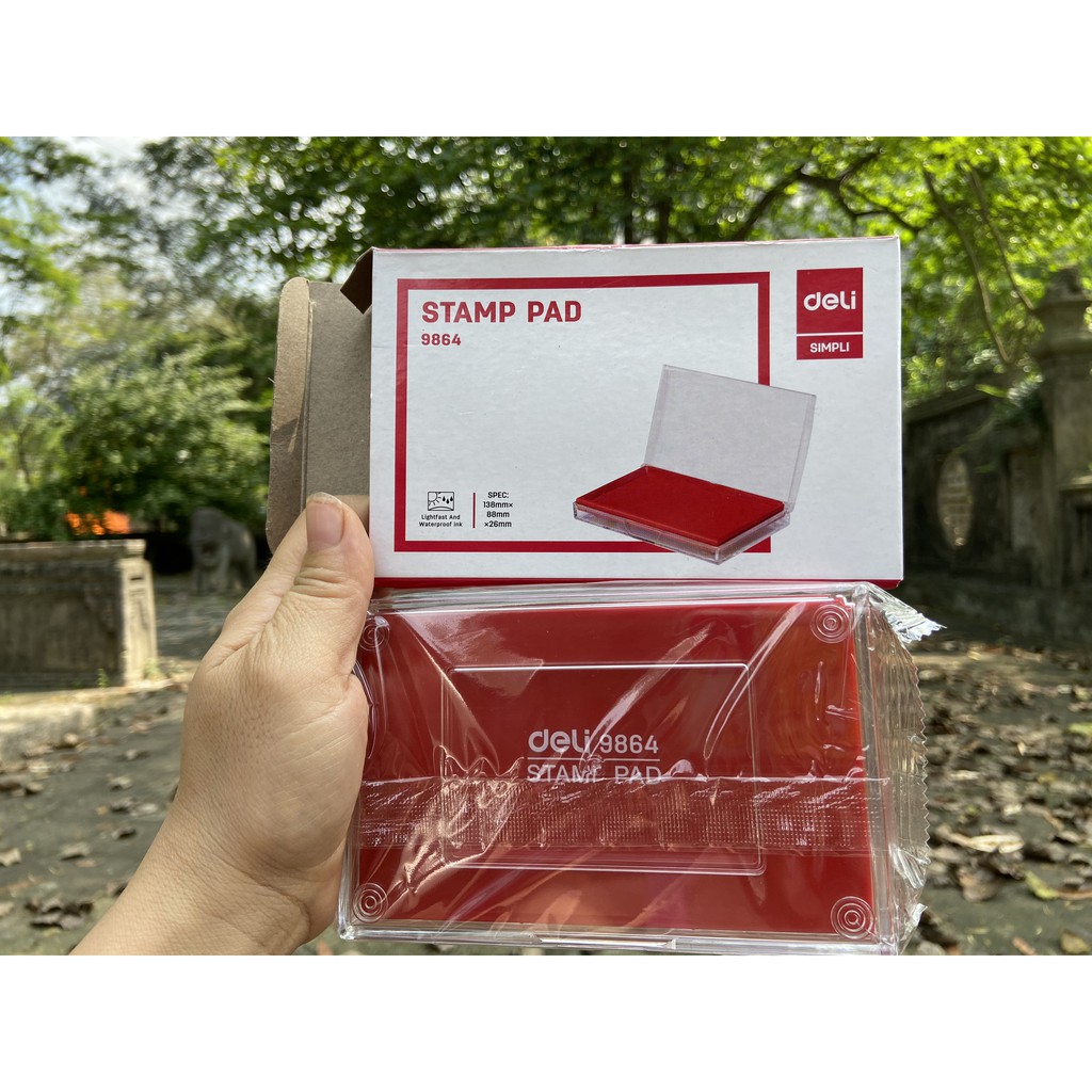 HỘP MỰC DẤU DELI STAMP PAD 9864