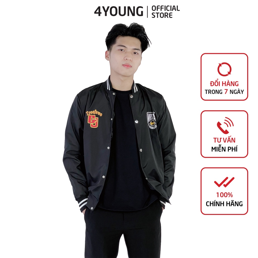 Áo khoác dù bomber nam nữ form rộng 4YOUNG BBLV09