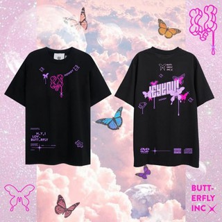 Áo thun tay lỡ HEY YOU BUTTERFLY form unisex (Ảnh thật)