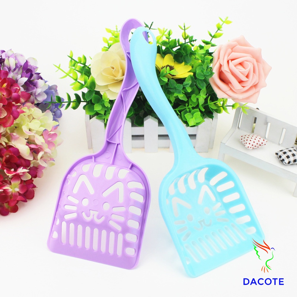 Xẻng xúc cát vệ sinh phân cho mèo DACOTE tiện lợi in hình mèo đáng yêu