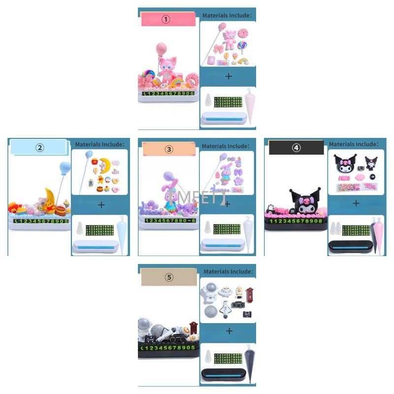 [Met] 1 Gói Phụ Kiện Búp Bê Hoạt Hình DIY Thủ Công Trang Trí Biển Số Đậu Xe Trang Trí Nội Thất Xe Hơi Bằng Resin Làm Đồ Trang Sức Thủ Công