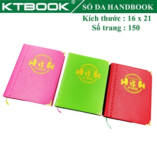 Gói 2 cuốn sổ ghi chép bìa da handbook cao cấp ktbook 150 trang size A5 ruột giấy in caro