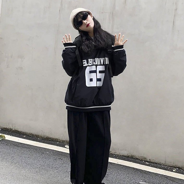 Áo Sweater Nỉ Bông Áo Nỉ Đôi Cổ V Tay Bồng In Số 65 Form Rộng Unisex Nam Nữ | BigBuy360 - bigbuy360.vn