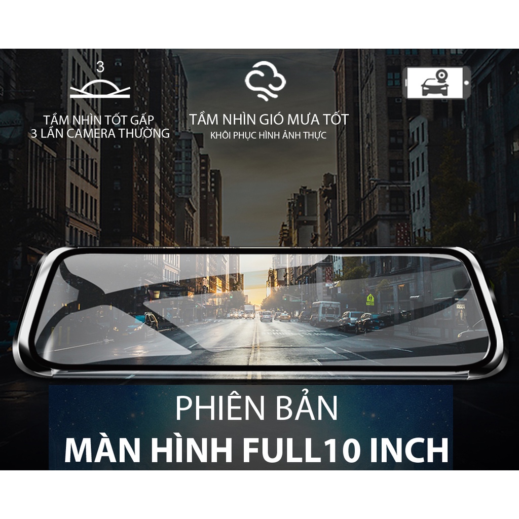 Camera Hành Trình Gương Anytek A26 Quay 2K UHD Màn Hình Cảm Ứng 10 Inch | BigBuy360 - bigbuy360.vn