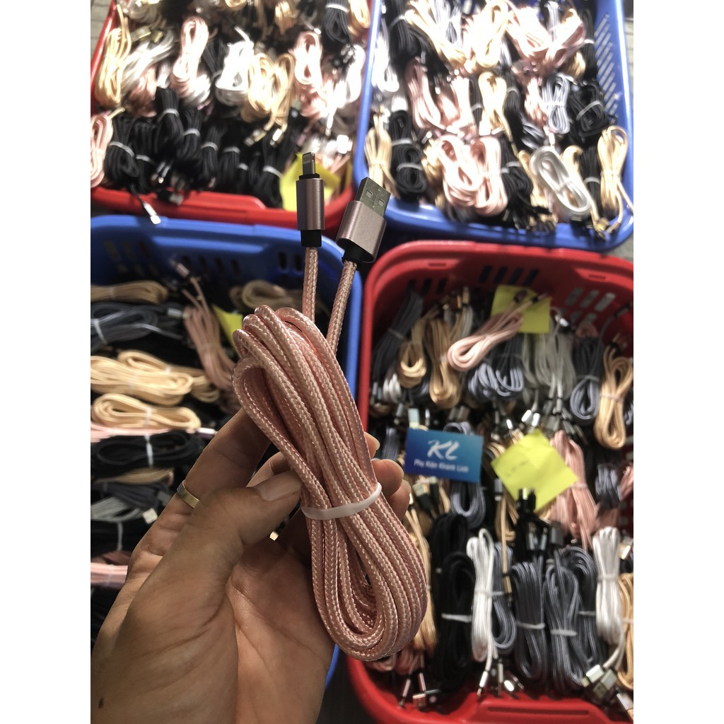 [Giá Hủy Diệt] Cáp Dù 3 mét chống rối, chống đứt cho iphone, samsung