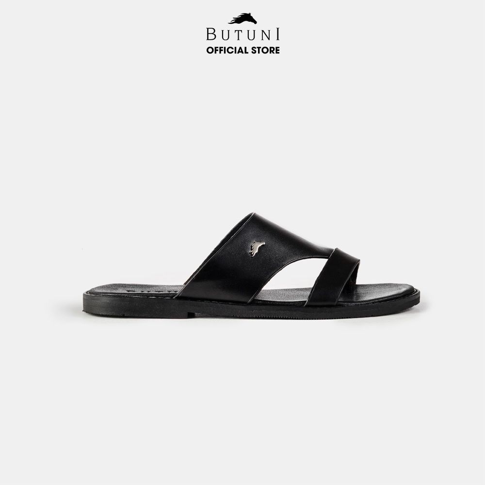 Dép xỏ ngón da thật Butuni Tinh Sandals - Đen