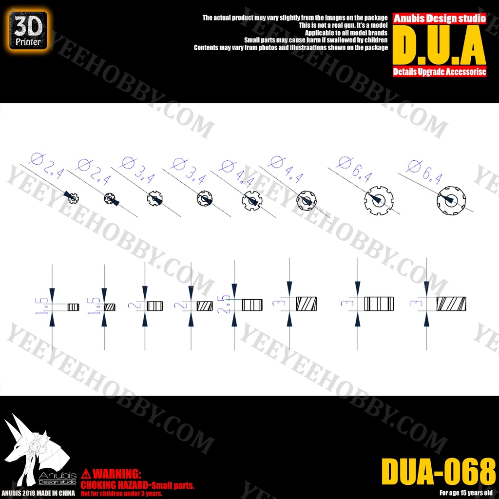 PHỤ KIỆN MOD ANUBIS - CHI TIẾT NHỰA MÔ HÌNH IN 3D DUA068