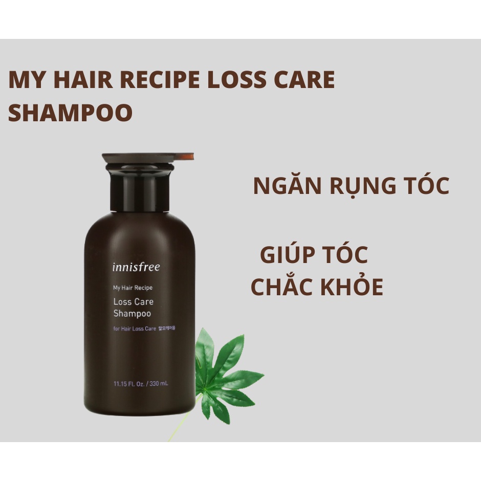 Dầu gội giảm tóc gãy rụng, cho tóc dầu, phục hồi tóc hư tổn - INNISFREE My Hair Recipe Shampoo 330ml