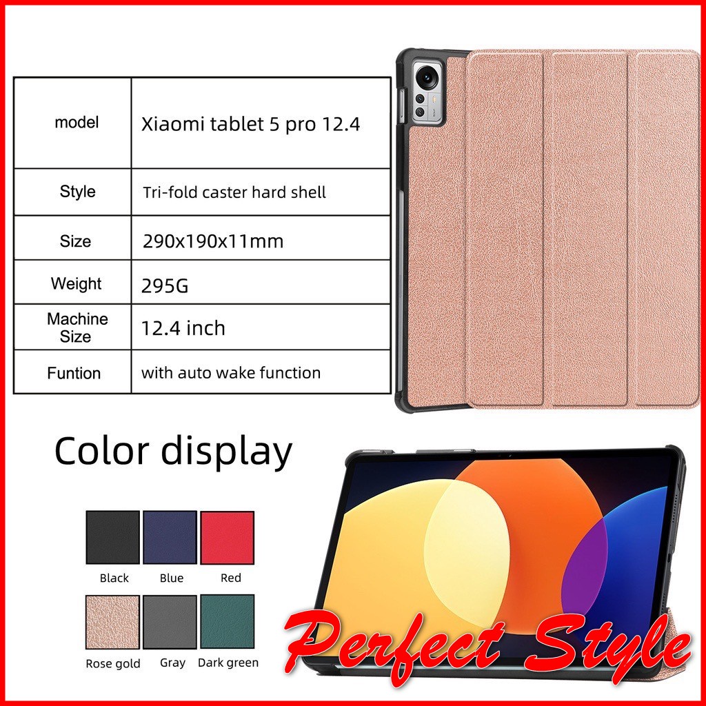 Bao Da Xiaomi Mi Pad 5 pro 12.4 Mipad 5 pro 12.4 Nắp Gập giá đỡ Từ Tính Chống Dấu Vân Tay