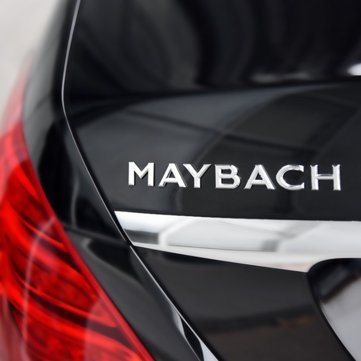 Đề can tem chữ Maybach chất liệu hợp kim inox dán đuôi xe ô tô Maybach