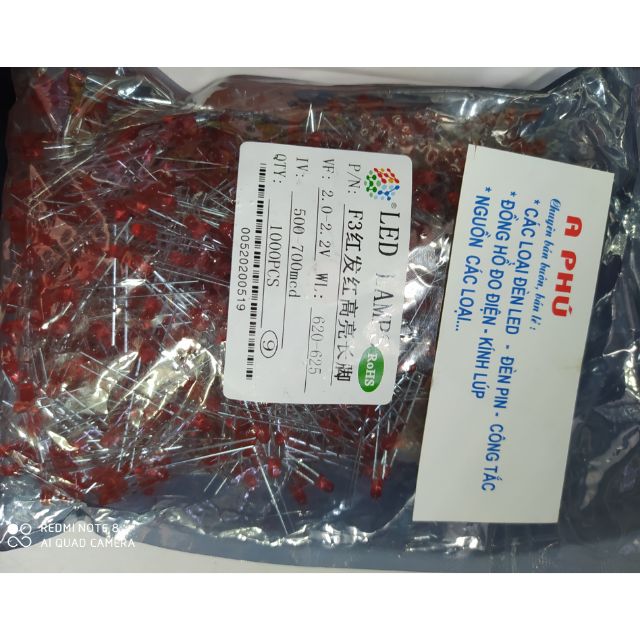 Led màu phi 3 gói 1000c