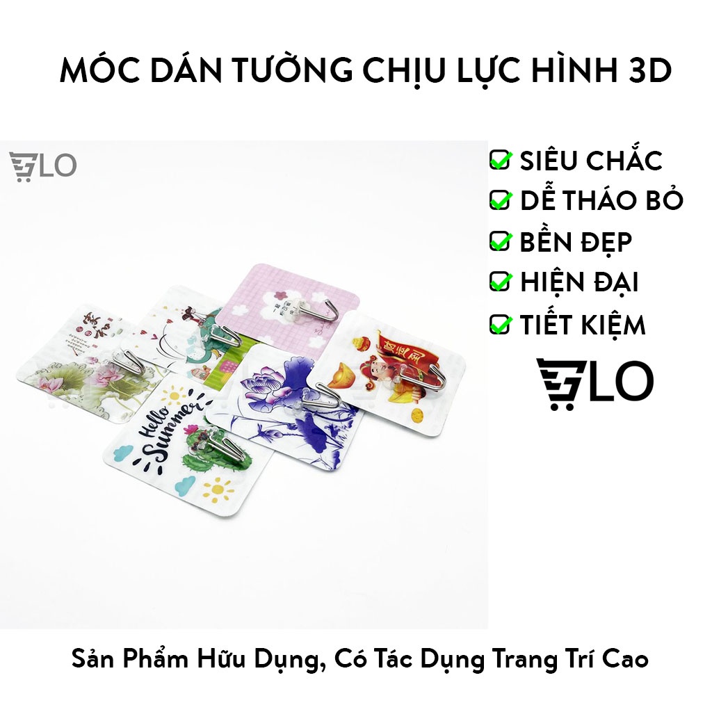 Móc Dán Tường Chịu Lực Hình 3D Ngẫu Nhiên Loại Lớn