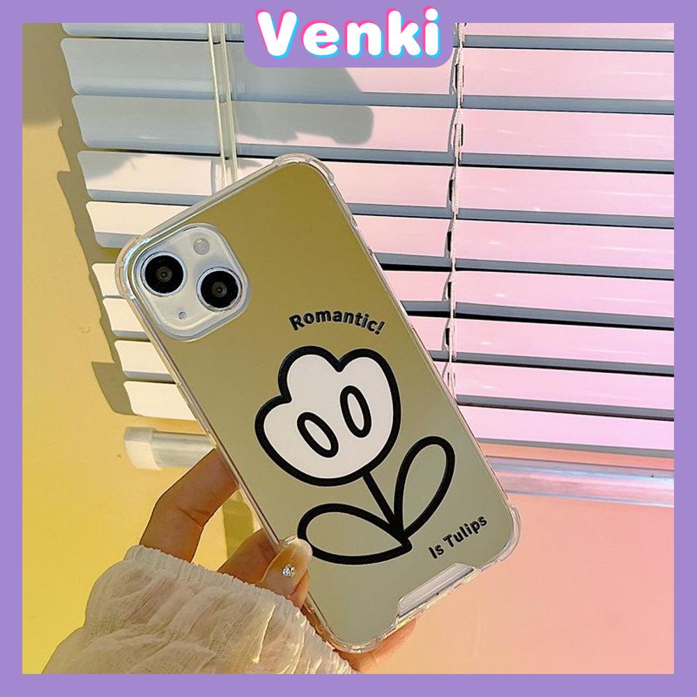 iPhone Case Acrylic Luxury Makeup Mirror Airbag Shockproof Protection Camera Flowers Simple Cute Compatible For iPhone 11 iPhone 13 Pro Max iPhone 12 Pro Max iPhone 7Plus iPhone xr