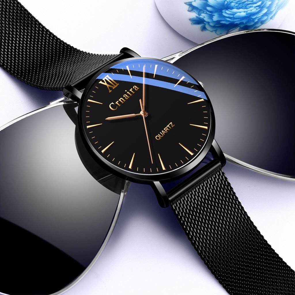 [Mã FAMTXANH giảm 10K đơn 50K] Đồng hồ nam CRNAIRA CR01 dây thép nhuyễn tuyệt đẹp