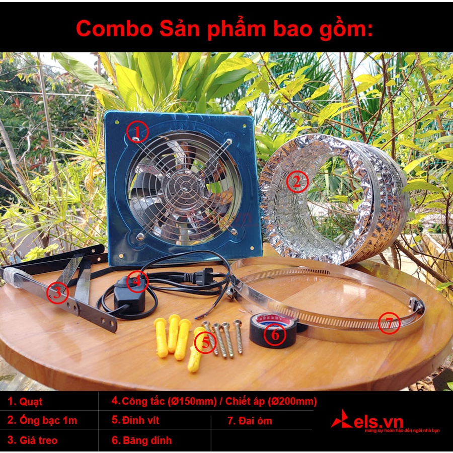 Quạt hút mùi thông gió bằng thép không gỉ Phi 150mm,200mm