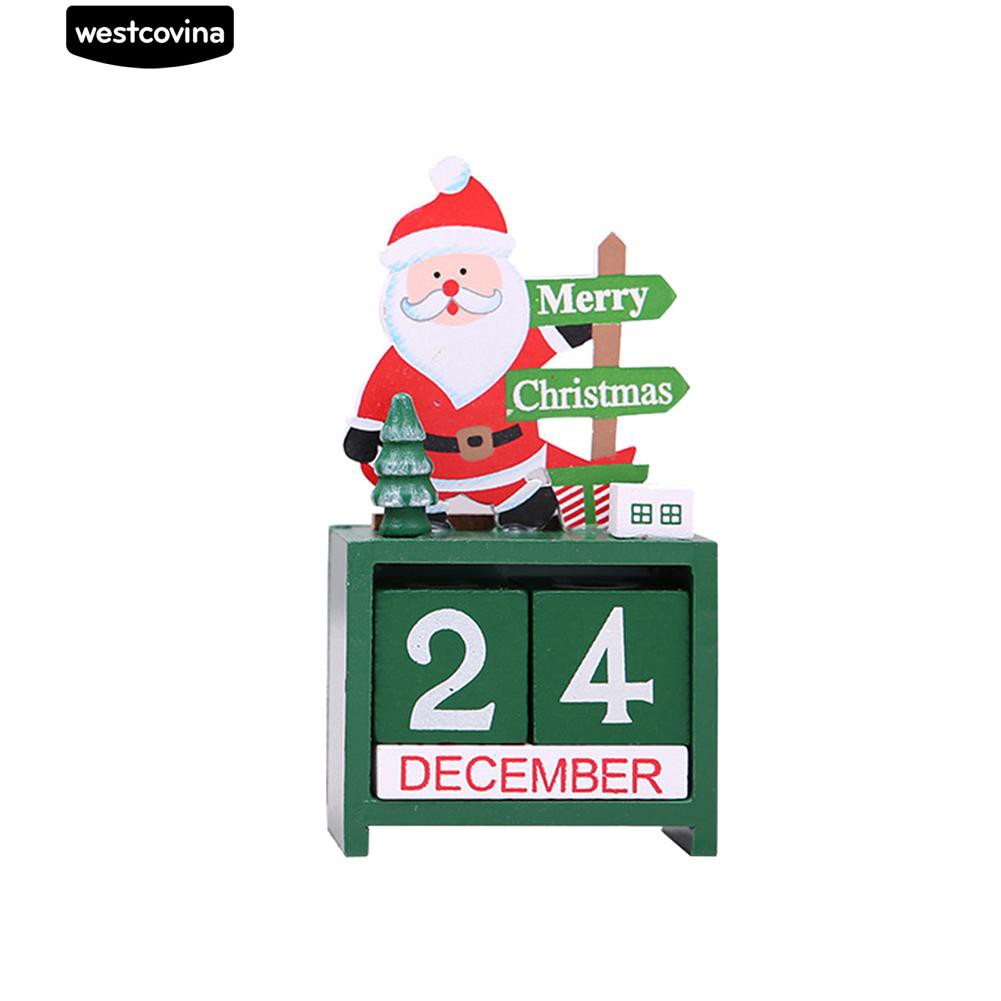 Lịch Gỗ Hình Ông Già Noel / Người Tuyết / Nai Sừng Tấm Trang Trí Giáng Sinh