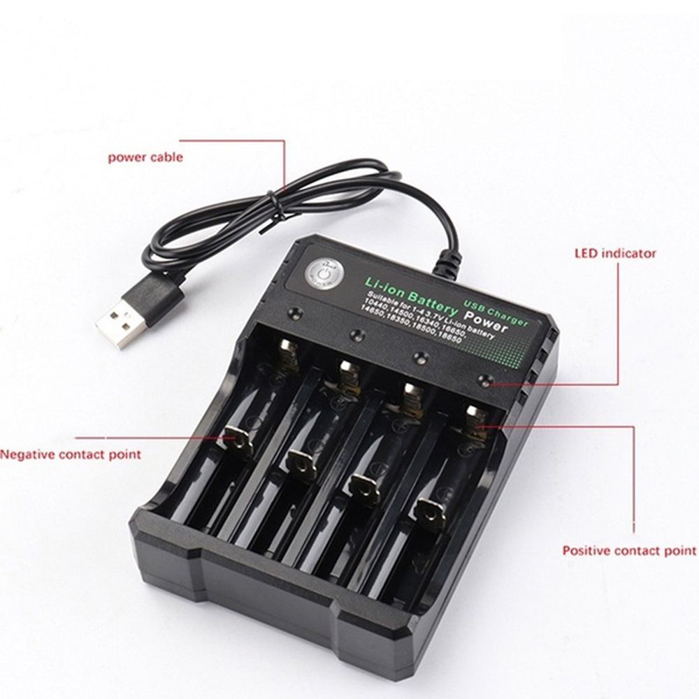 Sạc Pin Lithium 4 Ngăn Thông Minh 110v 220v 18650 / 18500 / 16340 / 14500 / 26650 Cho Pin Sạc 18650