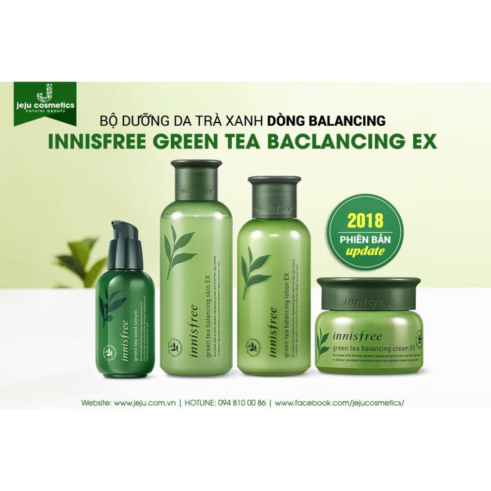 SALE MÙA HÈ Nước Hoa Hồng Innisfree Trà Xanh Green Tea Balancing Skin EX 200ml SALE MÙA HÈ