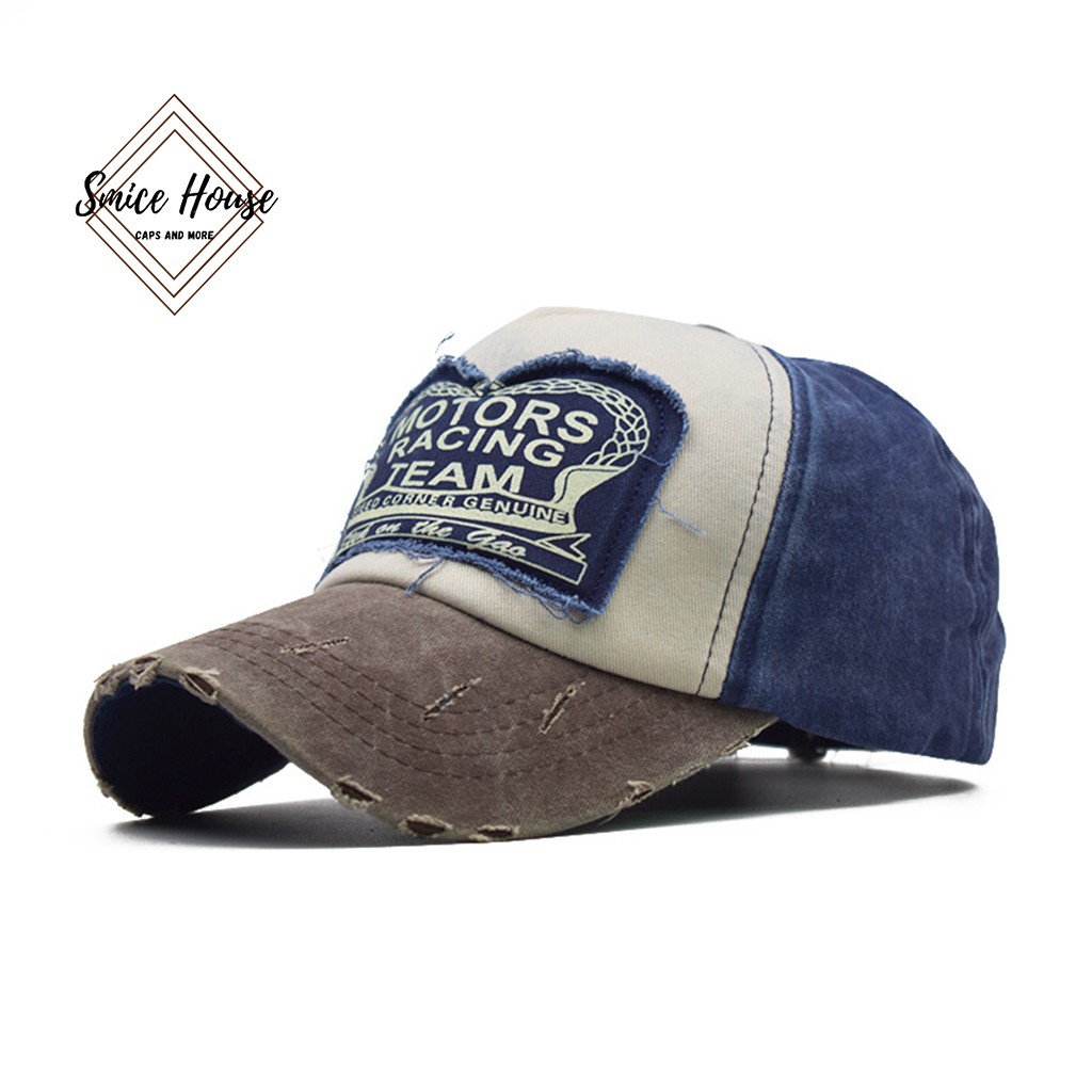 Nón lưỡi trai MOTOR RACING rách phong cách bụi bặm dành cho cả nam và nữ - Smice House - có thể điều chỉnh size