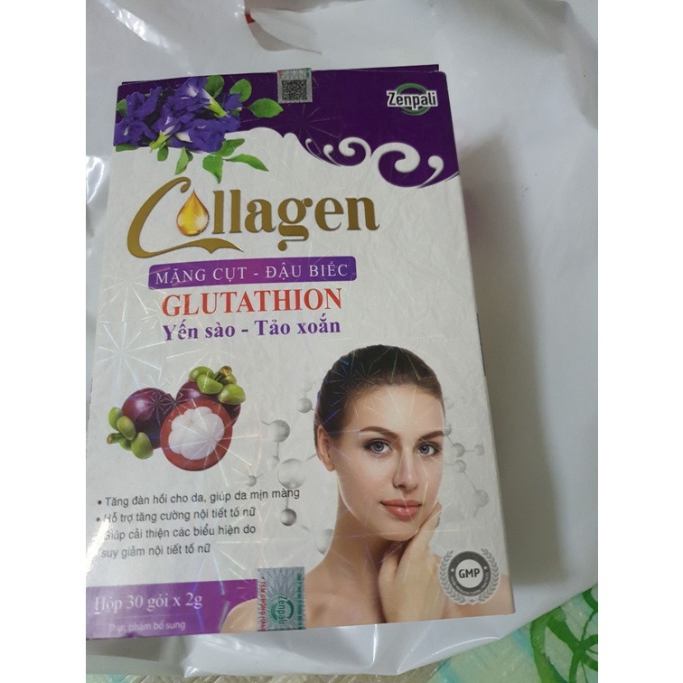 Collagen Măng Cụt, Đậu Biếc Zenpali Chính hãng đẹp da, mờ nám