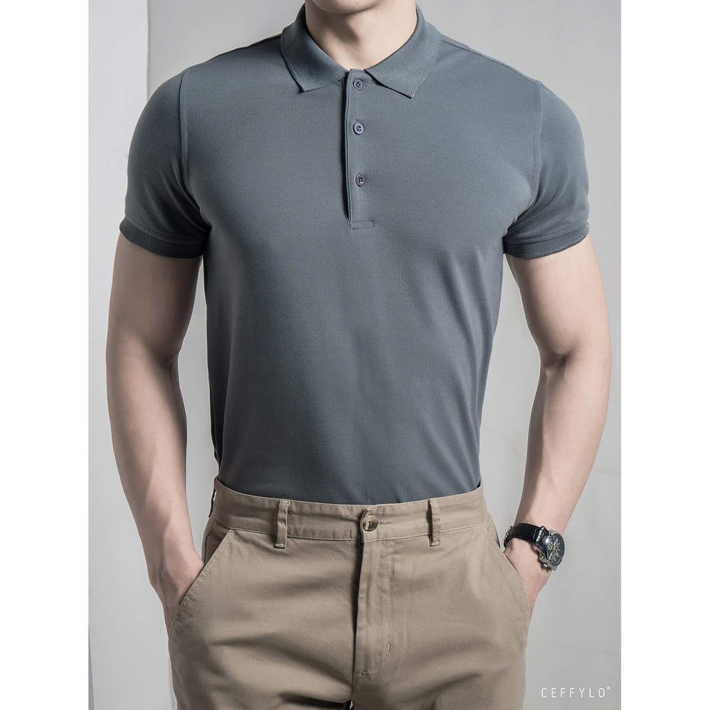 [FREESHIP] Polo nam trơn basic thời trang cao cấp CEFFYLO vải cotton mềm mịn | BigBuy360 - bigbuy360.vn