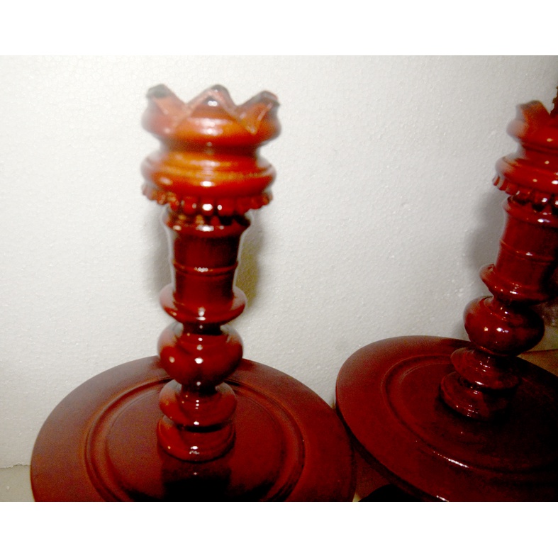 Cặp chân đèn thờ bằng gỗ thờ cúng bàn thờ cửu huyền