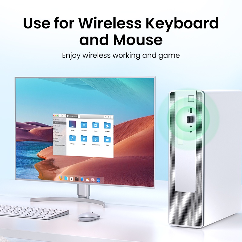 UGREEN USB Bluetooth 5.3 5.0 Bộ thu phát không dây bộ chuyển đổi không dây cho PC Windows 11 10 8.1bluetooth Tai nghe âm thanh nổi