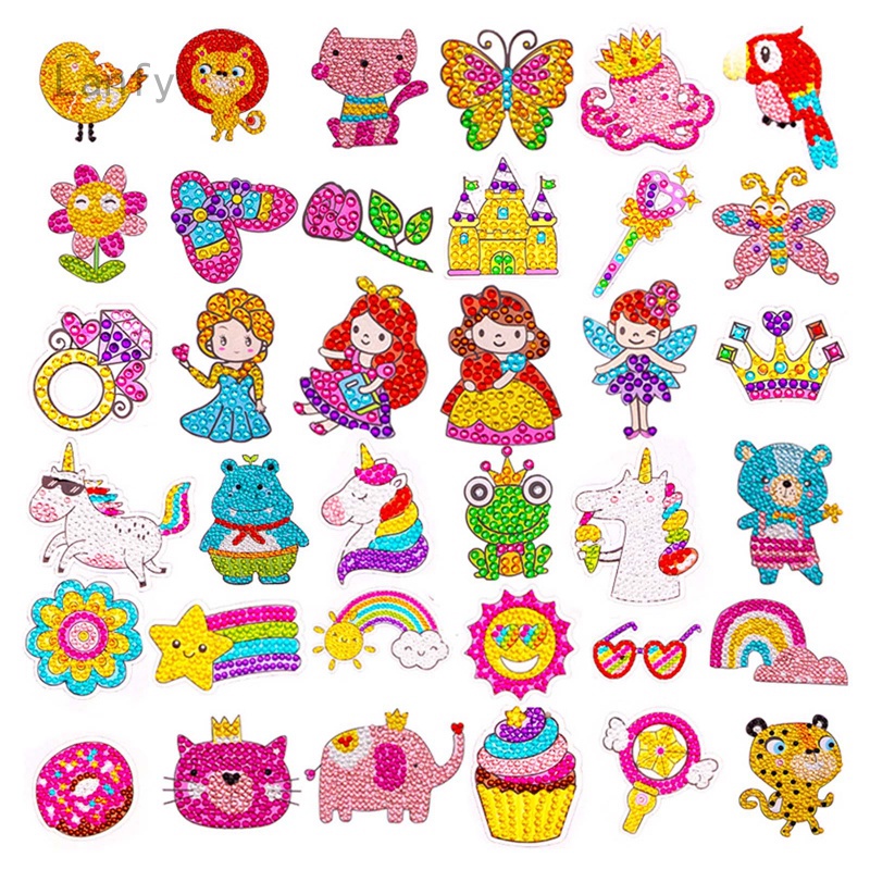 Bộ Tranh Đính Đá Tự Làm Họa Tiết Lấp Lánh Cho Bé