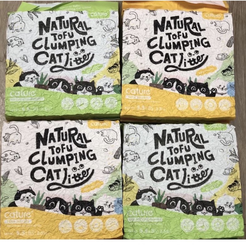 Cát đậu nành Cature cát vệ sinh cho mèo chính hãng 6l túi 2,4kg + cát gỗ Petshop