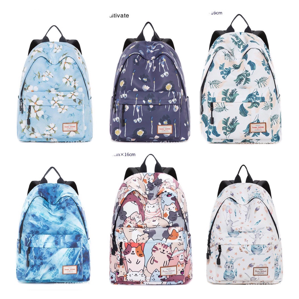 Balo họa tiết, đựng laptop, đi học đi chơi, size 32x40, chất fabric HT23