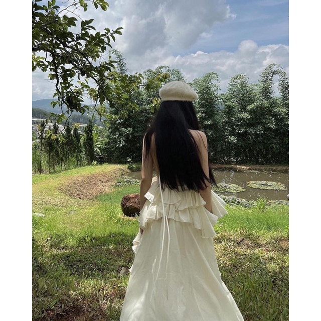 Maxi lady tơ ánh 2 lớp siêu hack dáng